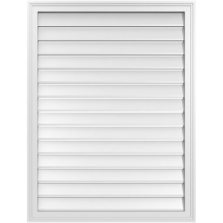 Ekena Millwork Vertical Surface Mount PVC Gable Vent: Functional, w/ 2"W x 1-1/2"P Brickmould Frame, 32"W x 42"H GVPVE32X4202SF